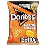 Doritos Nacho Cheese -Tortilla Nachos mit Käse Geschmack - Herzhafter Snack zum Knabbern aus Mais (12 x 110g) (Verpackungsdesign kann abweichen)