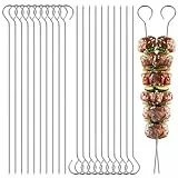 elzle 20 Stück Grillspieße Edelstahl, 25cm Wiederverwendbare Edelstahl Schaschlikspieße BBQ Grill Spieße für Fleisch Gemüse Lagerfeuer & Grillpartys