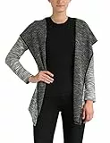 berydale Relax Fit Struktur-Cardigan mit Kapuze, Damen, Grau Melange, XL