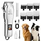 KAEFUYS Hundeschermaschine Tierhaarschneidemaschine Profi Trimmer Haarschneidemaschine für Hunde mit dickem Fell leise leistungsstark kabellos wiederaufladbar