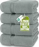 Utopia Towels - 4er-Pack Badetücher Set Premium 100% ringgesponnene Baumwolle 69 x 137 cm Handtücher, sehr saugfähig, weiches Gefühl Duschtücher (Kühles Grau)