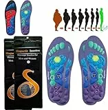 2 Paar Abnehmbare Magnetische Orthopädische Einlegesohlen, Akupressur Einlagen, Magic Insole, Ideale Schuheinlagen für Fußpflege & Bewegung (2pcs-blau, 40-43)