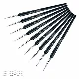 OVISEEN Detail-Pinsel, 9-teiliges Set für Acryl, Öl, Aquarell, Nail Art, Detailpinsel Set (0, 00 und 000)