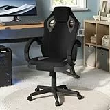 WOLTU Gaming Stuhl Kinder, Kinderschreibtischstuhl, PC Stuhl mit Armlehnen, Atmungsaktive Mesh-Gewebe & Gepolsterter Sitzfläche, Höhe Verstellbarer Drehstuhl, Schwarz+Grau