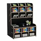 Hggzeg Schreibtisch-Organizer aus Holz, großes Fassungsvermögen, Montage erforderlich, Stiftehalter für Büro, Zuhause und Schulbedarf (B15 Schwarz)