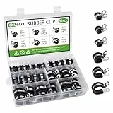 EXLECO 52 pcs Kabelschellen zum Schrauben Kabelklemmen Edelstahl Kit Gummi P Clips Rohrschellen mit Gummieinlage Schellen mit Gummi Leitungsschelle für Rohr Leitung Draht 6mm 8mm 10mm 13mm 16mm 19mm