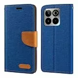 Shantime Oxford Stoff Flip Wallet Hülle Kompatibel mit SPC Zeus 2 Elite 2026, Robuste Magnetische Hülle mit Kartenfächern und Standfunktion(Blau)