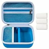 PAIYULE Kinderkamera Tasche mit 3 Rollen Thermopapier für Uleway/für HiMont/für GREENKINDER/für Gofunly Mini Digital Kamera, Sofortbildkameras Schutzhülle Tragetasche für Druckpapier (nur Hülle) blau