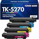 Toner Bank TK5270 Toner Kompatibel für Kyocera TK-5270 ECOSYS M6630cidn P6230cdn M6230cidn M6630 P6230 M6230 TK 5270 TK-5270K TK-5270C TK-5270M TK-5270Y (Schwarz Cyan Gelb Magenta, 4er-Pack)