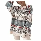Weihnachtspullover Damen, Weihnachtspulli Damen Weihnachtspullover Christmas Sweater Norweger Pullover Weihnachtskleidung Weihnachts Strickpullover Weihnachts Pullis Weihnachten Weihnachtsoutfit