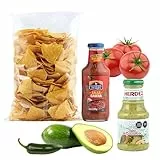 Mexikanisches Dipp-Set (3er Pack)- Tortilla Chips 500 g, Salsa Guacamole Herdez 240 g und Salsa Casera aus Tomate uns jalapeno Clemente Jacques. 100% Mexiko