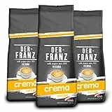 Der-Franz Crema Kaffee, ganze Bohne, 3 x 500 g