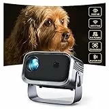 Beamer【360° Rotating & Elektrischer Fokus】 25000L 1080P HD Mini Beamer WiFi6 Bluetooth Projektor Jimveo 2025 Neuer 4K Unterstützt Heimkino 300'' Display mit iOS Android