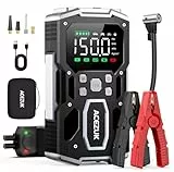 ACEZUK Autobatterie-Starthilfe, 8000A & 150PSI Auto-Notstarter mit tragbarem Luftkompressor (für alle Benziner oder 10,0L Diesel) 12V Jump Start, 2 Lichter/ 3,4' LCD-Display