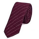 DonDon Herren Krawatte gestreift 6 cm bordeauxrot