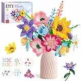 WEVOL Bügelperlen Bastelset Blumen, 4300 Steckperlen 5mm in 16 Farben mit Aufbewahrungsbox, Steckplatten, 14 Vorlagen und Zubehör, Kreatives DIY Blumenstrauß Basteln Geschenk für Kinder Mädchen