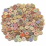 200 Stück Bunte Holzknöpfe, 15 mm Vintage Knöpfe mit 2 Löchern, Retro Harz Holzknöpfe, Knöpfe für Strickjacken, Kleidung, Dekoration, DIY, Basteln, Nähen