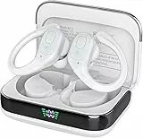 sajawass Wireless Bluetooth Earbuds, 75Hrs Playback, LED Display Charging Case, Ear Hooks, IPX7 Waterproof, Over-Ear Design for Sports, Running, Workout