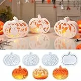 Skeadex Silikonformen Gießformen Halloween, 4 Stück Kürbis Silikonform Geschenkbox Gießformen Silikon Halloween Gips zum Gießen Kürbis Silikonform Herbst Giessformen Silikon Herbst
