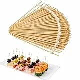 Feegela 100 Stück Cocktailspieße mit Holzperlen - 12 cm Holzspieße für Fingerfood, Obst & Partys, Praktisches Cocktail Zubehör für Buffet, Grillen und Feiern