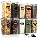Withosent 2.0L Vorratsdosen Luftdicht 10er Set, Aufbewahrungsbox Küche mit Deckel aus Plastik, Vorratsbehälter Organizer Müslidose für Getreide, Mehl, Müsli, Cornflakes, BPA-FRE, Spülmaschinenfest
