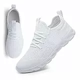 MGNLRTI Herren Sneaker Walkingschuhe Atmungsaktiv Straßenlaufschuhe Leicht Freizeit Sportschuhe für Hallen Outdoor Jogging Workout Fitness Tennisschuhe Mode (A Weiß, Numeric_43)