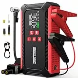 OGORI NEW Starthilfe Powerbank 6000A mit 150PSI Kompressor, 12V Booster Auto Starthilfe für 8LDiesel /10L Benzin, Starter Powerbank mit Taschenlampe für Pkw und Motorräder