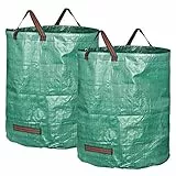 GardenMate 2X 272l Gartensack Laubsack Gartenabfallsack stabil - Gartensäcke für Gartenabfälle - Laubsäcke Rasenschnitt - Grünschnittsäcke faltbar, groß, robust aus Polypropylen-Gewebe 150GSM