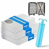 Vacbird Vakuumbeutel für Kleidung Reise mit Handpumpe, Set mit 9 Vakuum Beutel für die Kleideraufbewahrung & Organisation, platzsparend Vakuumierbeutel Kleidung wie Bodys, Hemden und Reisekleider