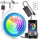 CXhome RGB Unterwasser LED Licht Multi Farbwechsel, 12V Poollampe LED Unterwasserlicht App-Steuerung LED Poolbeleuchtung RGB, Poolscheinwerfer Unterwasser mit 5M Kabel &Transformator(Gleich 120W)