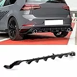 Terisass MK7.5 TCR Heckstoßstangendiffusor Schürzen Kits Schwarz glänzend 4 Flossen Style Fit für MK7.5 Standard/GTD/R Facelift 2017-2020