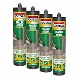 Soudal Maleracryl Wand & Fassade, 300ml, Kartusche, Weiss - Malerdichtstoff für Fugen und Risse zwischen Mauerwerk, Beton, Putz und Fensterbänken, Rolladenkästen und Fußboden im Innenbereich