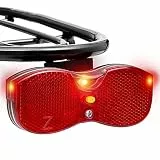 MONTOP LED Fahrradrücklicht Gepäckträgerrücklicht mit Reflektor | StVZO Zugelassen Fahrrad Batterie Rückleuchte | Fahrradlicht Hinten | Batteriebetrieb Fahrradbeleuchtung
