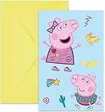 Procos - Einladungen mit Umschlag Peppa Wutz Messy Play aus FSC-Papier, 6 Stück, PR94113