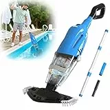 PoolyPoly 2026 Poolsauger mit Akku, Pool Bodensauger Handsauger Kabellos, 60 Minuten Laufzeit Elektrisch Pool Staubsauger mit Teleskopstange, Poolreiniger für Spas, Whirlpools, Pools, Blau