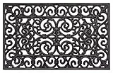 Hanse Home Gummi Fußmatte für Innen und Außen 45x75cm – Gummimatte Fussmatte Outdoor Schmutzfangmatte Ornamente Gusseisen Optik Wetterfest, rutschfest für Eingangsbereich & Außenbereich – Schwarz