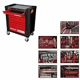 KS Tools 810.7397 PERFORMANCEplus Werkstattwagen P10 mit 8 Schubladen, bestückt mit 397 Werkzeugen in 7 Einlagen für 7 Schubladen