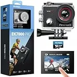 AKASO Action Cam 4K30FPS mit 128GB microSDXC Speicherkarte 20MP WiFi 40M Unterwasserkamera Wasserdicht Ultra HD Touchscreen Einstellbar Weitwinkel EIS Actioncam