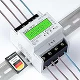 3 Phasen Drehstromzähler [FLDS100 - MID 26] - Stromzähler für TS35 Hutschiene, MID geeicht, digitaler LCD Drehstromzähler mit S0, 100A, 400V
