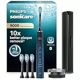 Philips Sonicare DiamondClean elektrische Zahnbürste der 9000er Serie – Schallzahnbürste, sauberere Zähne und Mundpflege mit 4x C3 Premium Plaque Defense-Bürstenköpfen, Aquamarine (Modell HX9911/89)
