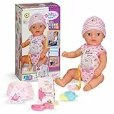 BABY Born Lena (Little Baby Girl) - 36 cm Large Baby Doll - 7 Functions incl. Accessories & Romper - Works Completely Without Batteries - Suitable for Toddlers from 1 Year