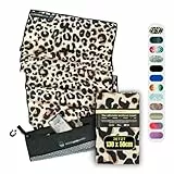 WOODSANDWAVES Sporthandtuch Fitnessstudio mit Reißverschluss Tasche & Magnet - Schnelltrocknend & rutschfest - Mikrofaser Fitness Handtuch Sport Fitnesshandtuch - Gym Handtuch & Zubehör - 130x50 cm