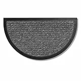 Carpido Fußmatte Außen & Innen - 40x70 cm - Grau Linien halbrund - Türmatte rutschfest - Schmutzfangmatte sehr strapazierfähig - Fussmatte aussen Stufen