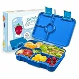 schmatzfatz Brotdose Kinder mit Fächern, BPA Frei Lunchbox Kinder, Bento Box Kinder, Brotbox für Mädchen & Jungen, Snackbox, Perfekt für Schule, Kindergarten & Ausflüge (Blau)