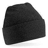 Beechfield, Acryl-Strickmütze für Erwachsene, zum Aufschlagen, Unisex Gr. Einheitsgröße, schwarz