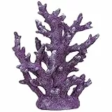 IMIKEYA Korallen-Skulptur aus Kunstharz, Violett, künstliches Riff für Aquarium und Zuhause, realistisch strukturierter Mittelpunkt für Aquarium und nautische Tischaufstellung