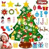 Diy Filz Weihnachtsbaum Kinder, Basteln Weihnachten Kinder, Filz Tannenbaum Kinders, Christbaum Mit 34 Weihnachtsbaum Schmuck Anhänger, Weihnachtsdeko Kinders Wand, Christmas Tree, Weihnachtsbaum Deko