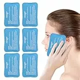 NEWGO Kühlpads Gesicht Gel 8x11.5 cm (6 Stück), Wiederverwendbare Mini Kühlpad Klein, Weiche Kühlpads Klein für Kopfschmerzen, Weisheitszähne, Schönheit, Schmerzlinderung müde Augen, Stillen
