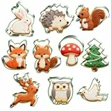 UKoosien Ausstechformen-Set mit Waldtieren, 10 Stück: Eichhörnchen, Pilz, Vogel, Kaninchen, Igel, Baum, Hirsch, Fuchs, Eule