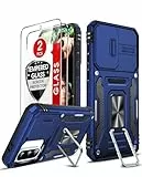 LeYi Handyhülle für Samsung Galaxy A36 5G/A56 5G Hülle [2 Hartglas Schutzglas], Militärschutz Standard Kamera Schutz Handy Hüllen Ständer Armor für A 36 Schutzhülle Outdoor Kratzfest Cover Case Blau